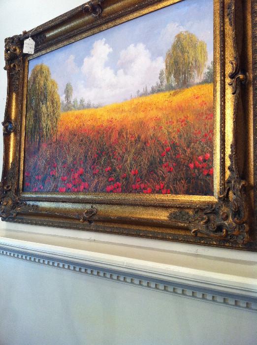              Lovely oil painting with ornate frame