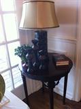                             Antique table/Asian lamp