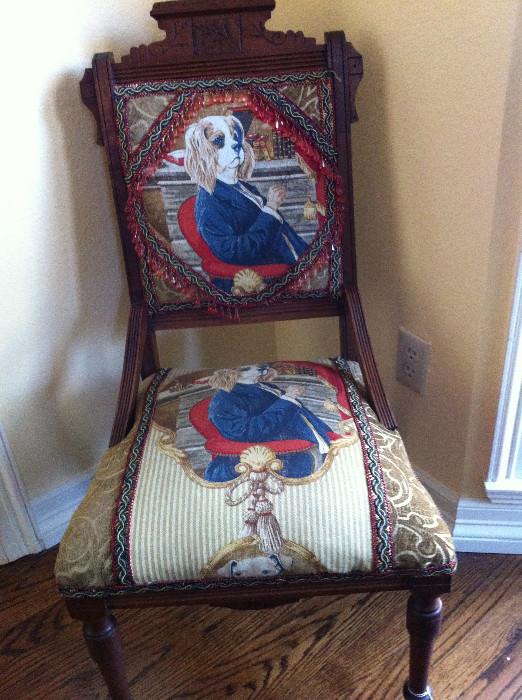           East-lake chair with distinctive upholstery