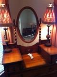    Exceptional barley twist dresser with oval mirror