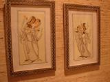 Pair of ivory paintings in delicate colors