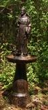 St Francis on a bird bath or bird feeder