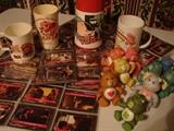 Care Bears, collector cards, and plastic collectible mugs