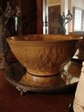 Wonderful, old pottery mixing bowl, a third generation family piece. Mirror plateau