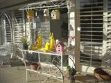 White Iron Floral Cart