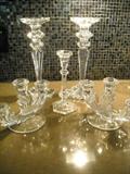 Antique & New Crystal Candlesticks