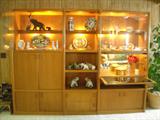Teak Bookcase/Bar-3 section with Lights