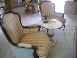 Pr. of Occassional Chairs with Small Center Table