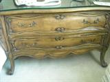 2 Drawer Ocassional Table/Nightstand with Curved Glass top