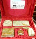  ONYX DESK SET IN DISPLAY CASE 