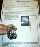  A BEAUTIFUL HAND CRAFTED STERLING AND AMETHYST BRACELET. HIGH QUALITY TAXCO MASTER...."AE HEART" MARK