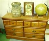  ANCHOR LANTERN / PLANTER's CLOCK / RARE GLASS LIGHTED GLOBE/ DOUBLE DRESSER 