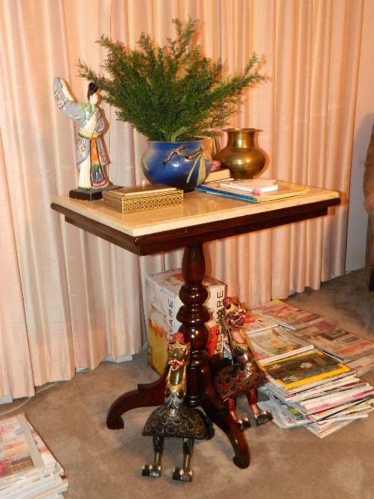 Marble top Table, Indonesian $600.00