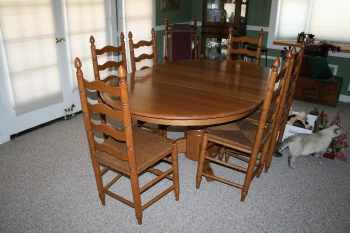 Oak Table with 6 chairs