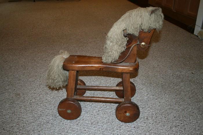 Wood Horse on rollers