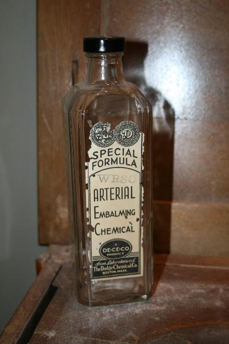 Embalming chemical vintage bottle