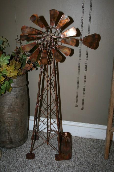 Handmade copper windmill