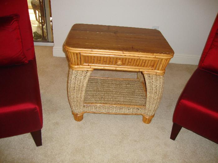 Matching Wicker & Cane occasional table