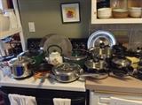 Newer pots & pans by Farberware, LeCreuset & more