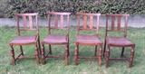 Set of 4 vintage oak dining chairs - with matching draw leaf table (see next photo)