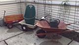 Wheelbarrow & garden stuff