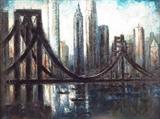 Adolf Dehn, American, 1895-1968, Impressionist Manhattan Skyline, 1944