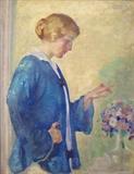 Arthur W. Crisp, Am., 1881-1974, Woman with Bouquet, 1915