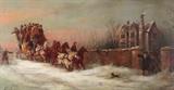 John Charles Maggs, British, 1819-1895, Pair of Winter Coaching Scenes
