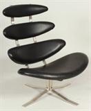 Poul Volther Corona Chair for Erik Jorgensen, Danish, designed c. 1961, leather & steel 