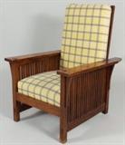 Gustav Stickley Flat Arm Oak Morris Chair, American, c. 1907