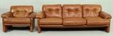 Tobia Scarpa for B & B Italia "Coronado" Leather Chair and Sofa, Italian, Mid 20th C. 