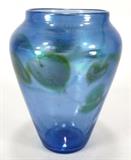 Tiffany Favrile Lily Pad Decorated Glass Vase, Early 20th C.