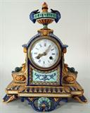 Gien French Faience Mantle Clock, works by Tiffany & Co., c. 1880