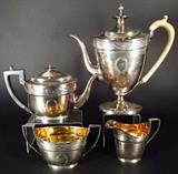  	John Emes, George III Sterling Silver Tea and Coffee Service, London, 1800-1804
