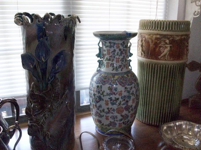 Large umbrella stand Pottery signed - 
