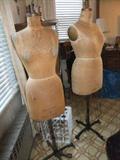 THREE different dress forms, iron rotating bases . . . . .