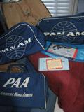Genuine Travel Bags (not reproductions) PLUS rare travel tickets -  1950s and '60s globetrotter finds.