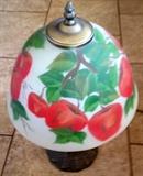 Apple lamp w/metal vase