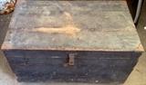 primitive wood chest 