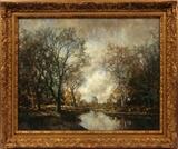 Lot#2010, ARNOLD MARC GORTER [DUTCH 1866-1933], OIL ON CANVAS, 26" X 32", LANDSCAPE WITH SHEEP..Signed A.M. Gorter.