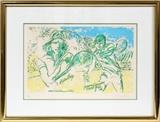 Lot#2030, LEROY NEIMAN (1921-2012), ETCHING & AQUATINT, #7/125, 13" X 21", 'BJORN BORG & JIMMY CONNORS'West Side Tennis Club, pencil signed and dated 1977 lower right, numbered 7/125 lower left, under glass and matted in a contemporary frame.  13 1/2" x 21 1/2".  LeRoy Neiman, American, 1921-2012.