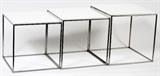Lot#2121, POUL KJAERHOLM MODERN CUBE PK71 NESTING TABLES, SET OF 3, H 10" TO 12", W 10" TO 11", L 10" TO 11"