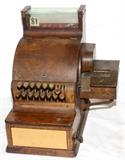 Lot#34, NATIONAL CASH REGISTER MODEL 717G, CASH REGISTER, 1923, H 17", L 10", D 16"Faux wood.