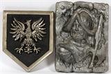 Lot#1609, EUROPEAN STYLE DECORATIVE PLAQUES, TWO, H 12 1/2" & 14 1/2"