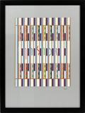 Lot#2185, YAACOV AGAM SERIGRAPH H 13.25", L 10.5", "SUITE OF TWELVE TRIBES OF ISRAEL"Yaacov Agam [ISRAEL B. 1928].  Signed lower right and numbered edition 61/99.  Framed under glass.  COA from Fine Art Showcase Santa Monica, CA in customer file.