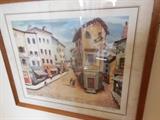 J ANTHONY BUZZELLI 1953 PRINT OF NICE FRANCE cc1950’s, 