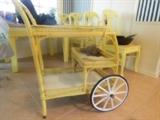 Vintage wicker serving cart in very good condition. This is a wonderful piece