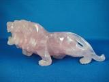 Carved Rose Quartz Lion