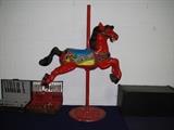 Painted - Cast aluminum carousel horse