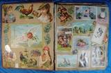 1876 scrap book loaded with trade cards including 1878 Lorilards tobacco Detroit Wolverines baseball players